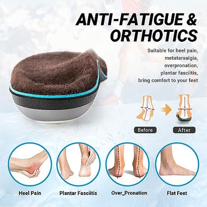 VALSOLE Heavy Duty Support Pain Relief Orthotics - 220+ lbs Plantar Fasciitis High Arch Support Insoles for Men Women, Flat Feet Orthotic Insert, Work Boot Shoe Insole, Absorb Shock with Every Step