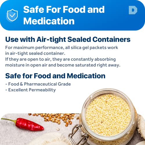 Dry & Dry 20 Gram [500 Packets] Silica Gel Packets Desiccants, Silica Packets - Rechargeable Silica Gel Packs, Silica Gel Packets, Desiccants Packets, Silica Gel