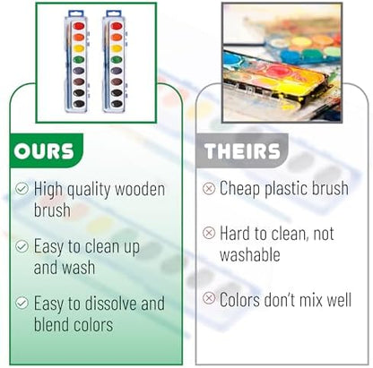 Mr. Pen- Washable Watercolors, 60 Pack, 8 Colors with Paint Brush, Watercolor Paint Set, Water Color Painting Kids, Watercolors for Kids and Adults