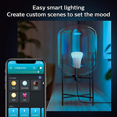 Philips Hue Smart 60W A19 LED Bulb - White and Color Ambiance Color-Changing Light - 2 Pack - 800LM - E26 - Indoor - Control with Hue App - Works with Alexa, Google Assistant and Apple Homekit