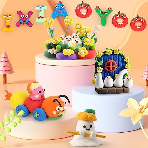 Air Dry Clay, 100 Colors Modelling Clay for Kids, Safe & Non-Toxic, DIY Model Art & Crafts Toys with Sculpting Tools, Home Party Favors, Birthday & Christmas Gifts for Ages 3-12 Boys & Girls