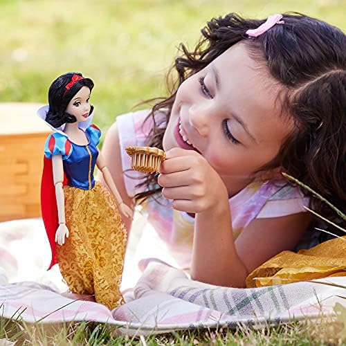 Disney Store Girl's Princess Classic Doll (Snow White), 11 Inches, Includes Brush with Molded Details, Fully Posable Toy in Classic Outfit - Disney Princess Toys