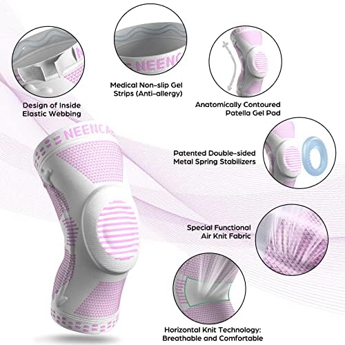 NEENCA Knee Brace for Women & Men, Medical Knee Support with Patella Pad & Side Stabilizers, Knee Compression Sleeve for Knee Pain, Meniscus Tear, ACL, Joint Pain, Runner, Workout - FSA/HSA Eligible