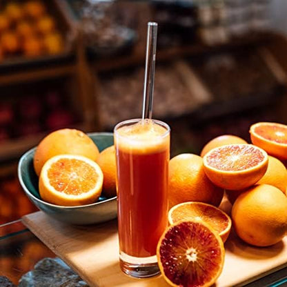 Piteno® 16-Pack Reusable Glass Drinking Straws, 10''x10MM, Set of 6 Straight and 6 Bent with 4 Cleaning Brushes, Perfect for Smoothies, Milkshakes, Juice, Tea (Rainbow)