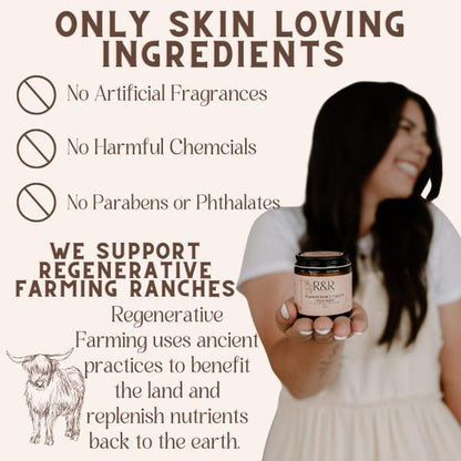 Tallow Cleansing Balm- All Natural Make-Up Remover Oil Based Cleanser. 100% Grass Fed Beef Tallow for Skin Care - 2 FL. oz