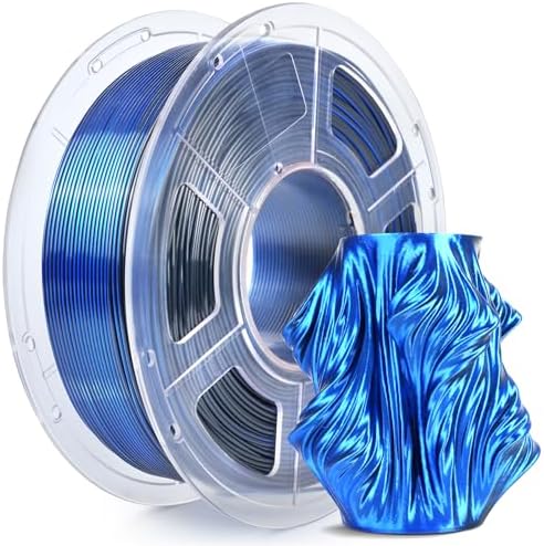 SUNLU Silk Dual Color Pla Filament, Silk PLA 3D Printer Filament 1.75mm, Shiny Silk Texture, Dimensional Accuracy +/- 0.02mm, 1KG Spool (2.2 lbs), PLA Silk Dual Color (Black Blue)