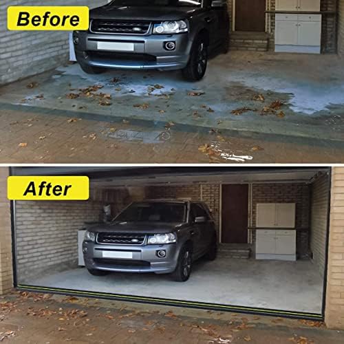 Jin&Bao Universal Garage Door Threshold Seal Strip 20FT Kit, Bottom Waterproof Rubber Weather Stripping Replacement（Yellow, 2 Adhesive）