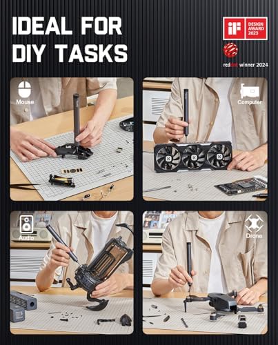 Fanttik E1 Max Electric Screwdriver, Mini Precision Screwdriver Set, 50 Magnetic Bits, Magnetic Storage, 5/32‘’Hex, Repair Tool Kit for Electronics Phone Camera Laptop Watch (Grey)