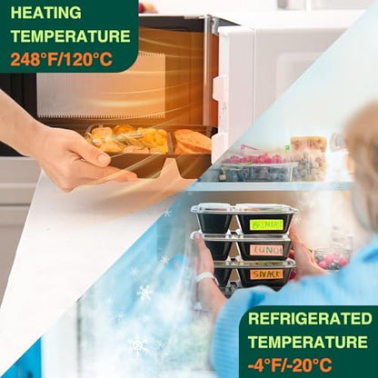 Glotoch 50 Pack 32 oz Meal Prep Containers Reusable, 2 Compartment Food Containers with Lids To Go Containers, Lunch-Microwave,Freezer,Dishwasher Safe