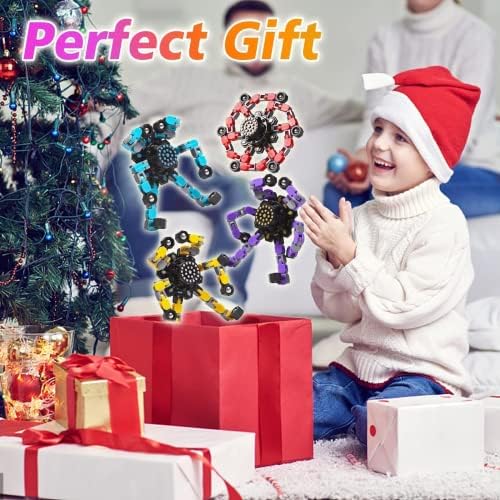 Fidget Spinners 8 Pcs for Kids and Adults Stress Relief Sensory Toys for Boys and Girls Fingertip Gyros Party Favors Sensory Fidget Toys Stocking Stuffers Bulk Gifts Trasransformable
