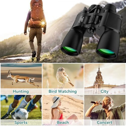 MLight 10-30X50 Zoom Binoculars for Adults, High Powered Military Binoculars for Bird Watching, Hunting, Outdoor, Hiking, Concerts Large View/Waterproof/BAK7 Prism/FMC Lens/Low Light Night Vision