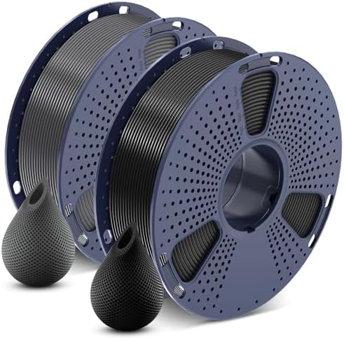 SUNLU PETG Filament 1.75mm Bundle, Less Stringing and Good Layer Adhesion 3D Printer Filament, Individually Vacuum Packed, 2kg in Total, 1kg per Spool, PETG 2 Pack, Black+Grey