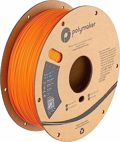 Polymaker PLA PRO Filament 1.75mm Orange, Powerful PLA Filament 1.75mm 3D Printer Filament 1kg - PolyLite 1.75 PLA Filament PRO Tough & High Rigidity 3D Printing PLA Filament Orange