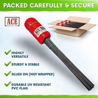 Red Marking Flags 100 Pack - 4x5x15 Inch Red Flags for Yard - Markers For Lawn, Irrigation, Landscaping, Survey & Sprinkler Head Marking