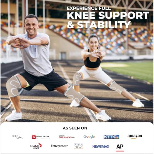 Modvel Compression Knee Brace for Women & Men - 2 Pack Knee Brace for Women Running Knee Pain, Knee Support Compression Sleeve, Workout Sports Knee Braces for Meniscus Tear ACL & Arthritis Pain Relief