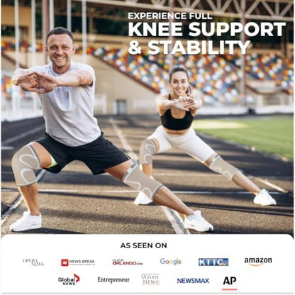 Modvel Compression Knee Brace for Women & Men - 2 Pack Knee Brace for Women Running Knee Pain, Knee Support Compression Sleeve, Workout Sports Knee Braces for Meniscus Tear ACL & Arthritis Pain Relief
