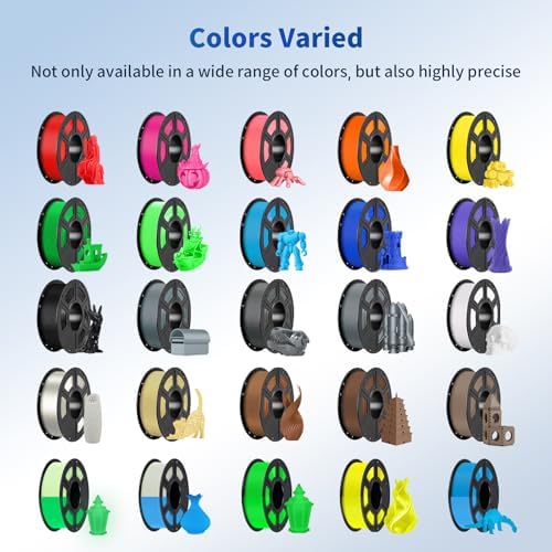 ANYCUBIC PLA Filament 1.75mm Bundle, RFID 3D Printing PLA Filament 1.75mm Dimensional Accuracy +/- 0.02mm, 1KG Reusable Spool (2.2 lbs), 4KG White + Black + Red + Yellow