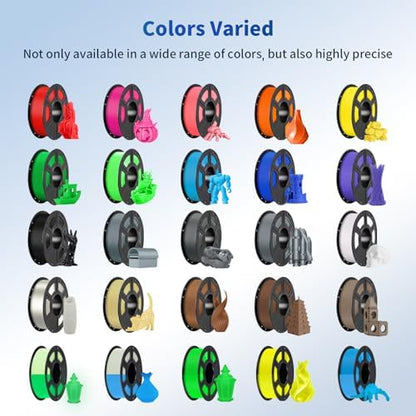 ANYCUBIC PLA Filament 1.75mm Bundle, 3D Printing PLA Filament 1.75mm Dimensional Accuracy +/- 0.02mm, 1KG Reusable Spool (2.2 lbs), 4KG White + Black + Green + Blue
