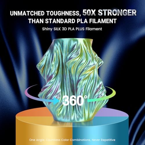 SUNLU PLA+ Silk Filament, Four-Color 3D Printer Filament 1.75mm, Dimensional Accuracy +/- 0.02mm, 1KG Spool(2.2 lbs), Silk Quadruple Color(Black Red Yellow Grey)