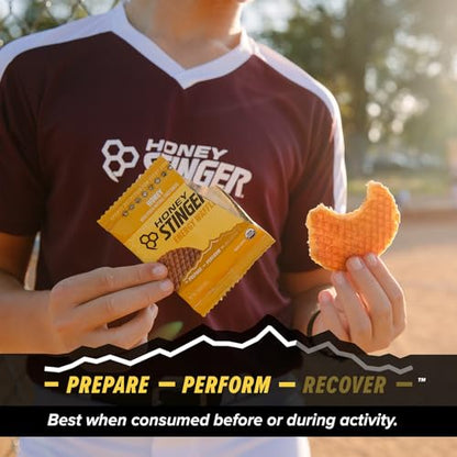 Honey Stinger Organic Honey Waffle, Energy Stroopwafel for Exercise, Endurance and Performance, Sports Nutrition for Home & Gym, Pre & During Workout, Box of 24 Waffles
