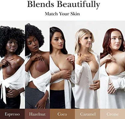 Nippies Nipple Covers for Women - Sticky Adhesive Silicone Pasties - Reusable Pasty Nipple Cover with Travel Box