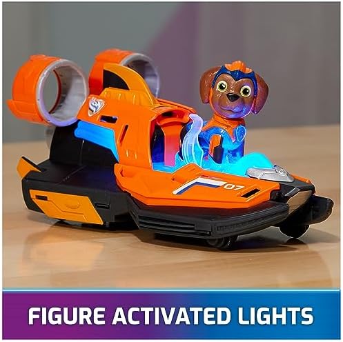 Paw Patrol: The Mighty Movie, Toy Jet Boat with Zuma Mighty Pups Action Figure, Lights and Sounds, Kids Toys for Boys & Girls 3+