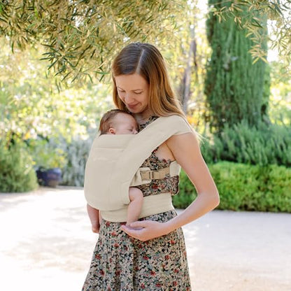 Ergobaby Embrace Baby Carrier Newborn to Toddler - Breathable Baby Carriers for Summer - Cozy Essentials (7-25 Pounds), Ponte Knit, Cream