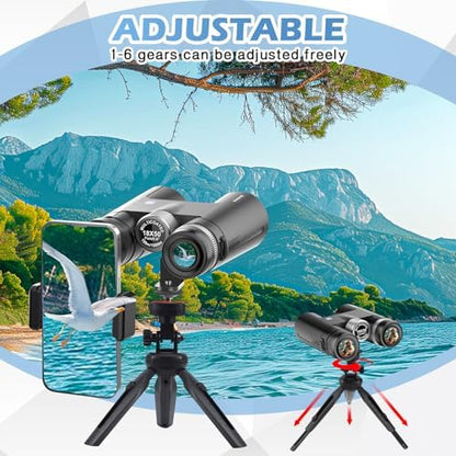 18x50 HD Binoculars for Adults with Upgraded Phone Adapter, Tripod and Tripod Adapter - Professional Waterproof Binoculars with BaK4 prisms and Large View for Bird Watching,Hunting