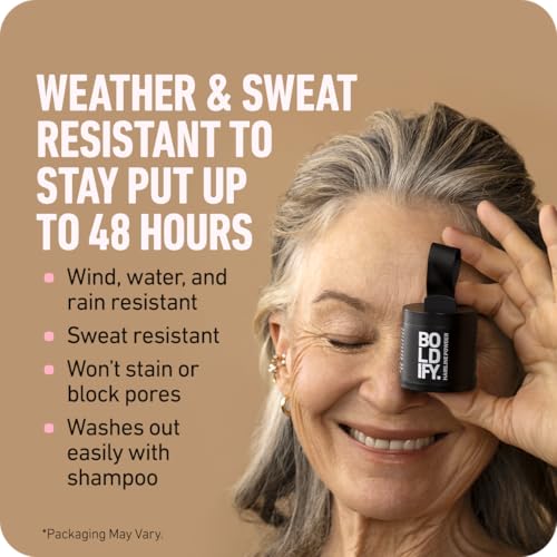 BOLDIFY Hairline Powder - Root Touch Up Hair Color for Gray Coverage - Bald Spot Concealing Hair Powder for Women & Men - 48-Hour Stain-Proof - Light Brown