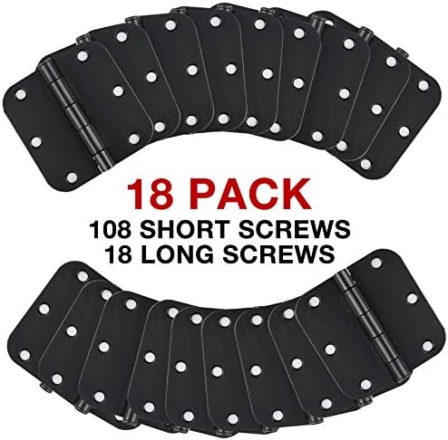 18 Pack Matte Black Door Hinges 3.5 x 3.5 Inch Interior 3 1/2 Inch Door Hinges for Doors Rounded 5/8" Radius Corners Flat Iron Hinge 3 ½"x 3 ½" Door Hardware Controls