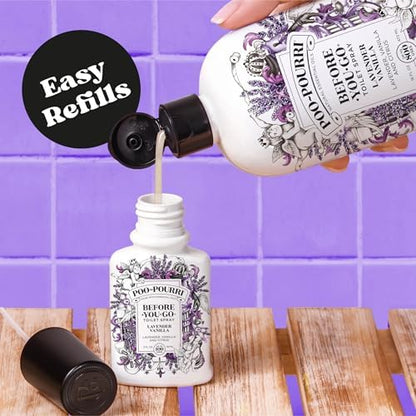Poo-Pourri Before-You-Go Toilet Spray, Lavender Vanilla, Refill Bottle 16 Fl Oz - Lavender, Vanilla and Citrus