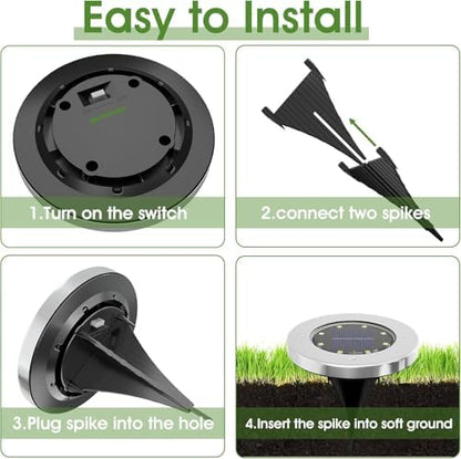 INCX Solar Lights Outdoor Waterproof, 16 Pack Solar Light for Outside, Garden Lights Landscape Lighting for Patio Pathway Lawn Yard Deck Driveway Walkway, Cold White