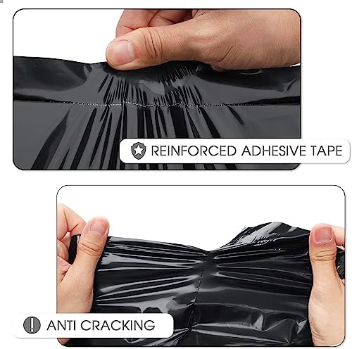 Metronic Poly Mailers 10x13 500Pcs,Strong Adhensive Shipping Bags for Clothing,Waterproof Poly Mailer Bags for Shipping, Flexible Shipping Envelopes for Small Business, Mailing Packages Bags Black