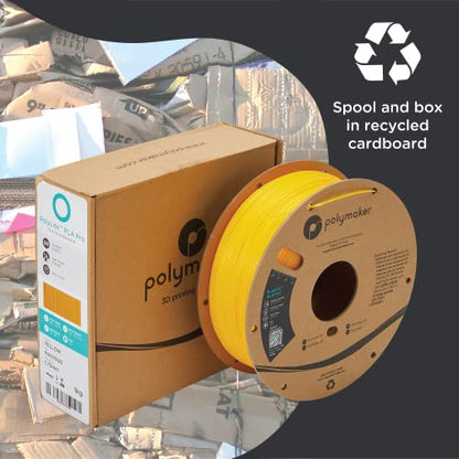 Polymaker PLA PRO Filament 1.75mm 1kg, Tough & High Rigidity Yellow 3D Printing Filament, PolyLite PLA PRO 3D Printer Filament 1.75mm, Print with Most 3D Printers