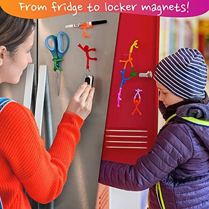 MAGMEN Classic Magnetic Fidget Toy Figures for Kids 3-8 & Toddlers |20 Mix Colors Multipurpose Magnets Set for Travel, Airplane Play, Desk & Stocking Stuffer Gifts.