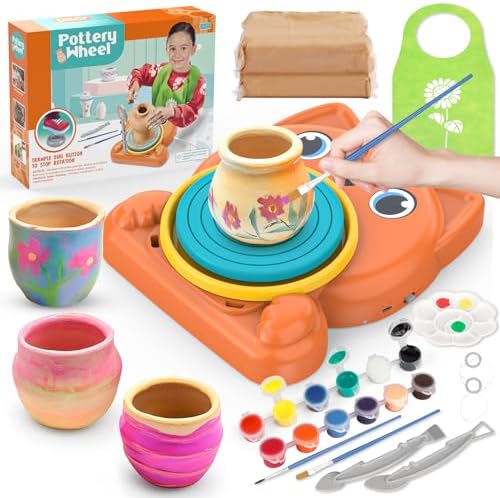 Pottery Wheel for Kids - Complete Pottery Painting Kit Art Supplies Arts and Crafts for Girls Boy Kids Toy, Birthday Halloween Christmas Gift for Kids Ages 6 7 8 9 10 11 12+, (Dog)