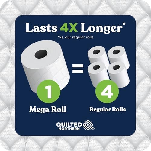 Quilted Northern Ultra Soft & Strong Toilet Paper, 24 Mega Rolls = 96 Regular Rolls, 5X Stronger*, Premium Soft Toilet Tissue with Recyclable Paper Packaging