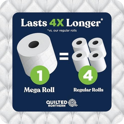 Quilted Northern Ultra Soft & Strong Toilet Paper, 24 Mega Rolls = 96 Regular Rolls, 5X Stronger*, Premium Soft Toilet Tissue with Recyclable Paper Packaging