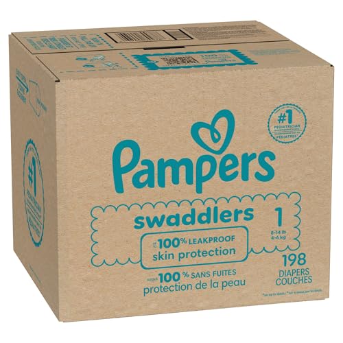 Pampers Baby Diapers - Swaddlers - Size 1, 198 Count, Ultra Absorbent Disposable Infant Diaper