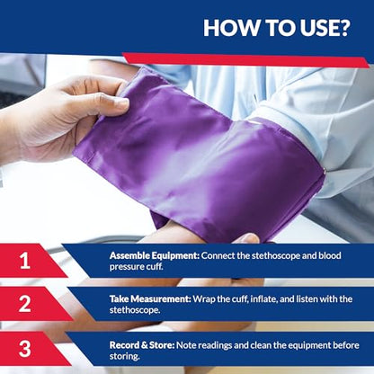 Dixie EMS Blood Pressure and Sprague Stethoscope Kit - Purple