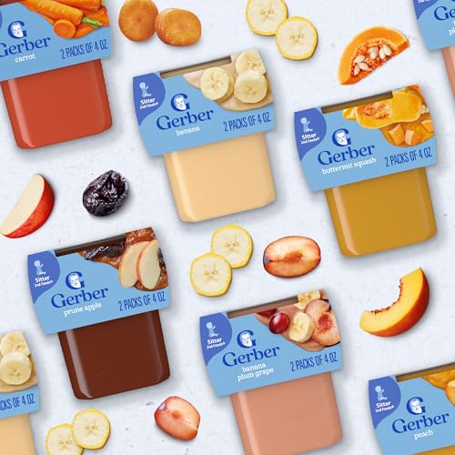 Gerber 2nd Foods Pea, Carrot & Spinach Pureed Baby Food, 4 Ounce Tubs, 2 Count (Pack of 8)