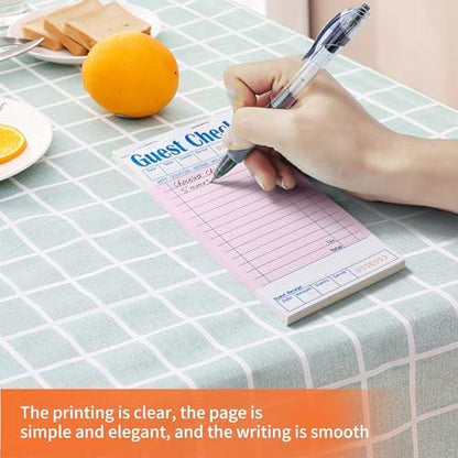 24 Pack Pink Guest Checks Books for Servers Server Note Pads, Waiter Checkbook, Waitress Notepad for Restaurants, Paper Checks 50 Sheets/Pack, 1200 Total Tickets