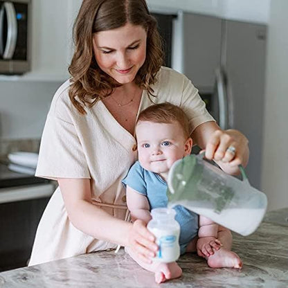 Dr. Brown's Baby Formula Mixing Pitcher 32oz, Olive with Anti-Colic Options+ Narrow Baby Bottles, 4 Pack, 8 oz