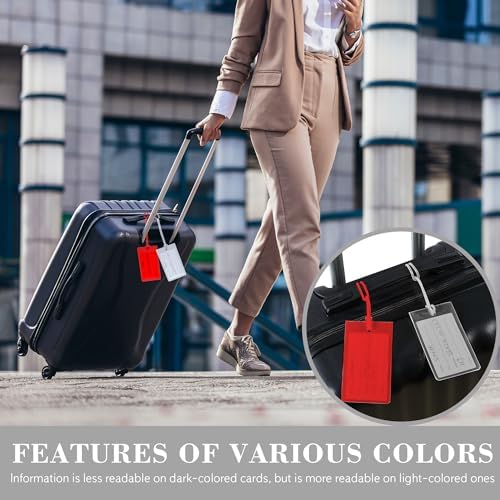 50 Pack Luggage Tags for Suitcases, Airplane Travel Essentials for Flying, International Travel Must Haves, and Luggage Accessories by Sodsay