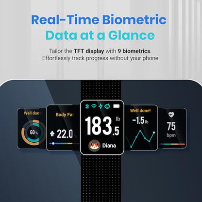 Etekcity Smart Scale for Body Weight Fat, Digital Bathroom Weighing Machine for Accurate BMI Muscle Mass Composition, Home Use Apple Health Compatible Fitness Equipment