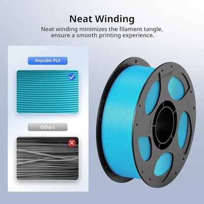 Anycubic PLA 3D Printer Filament, Intelligent PLA Filament Enhanced Smart Printing, 3D Printing PLA Filament 1.75mm Dimensional Accuracy +/- 0.02mm, 1KG Reusable Spool (2.2 lbs), Tropical Turquoise