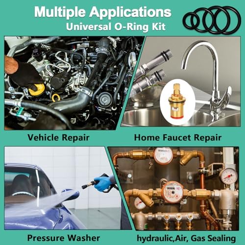 32 Size 705 Pcs Plumbing Washers and O-Ring Kit 2-in-1 Rubber Gasket Assortment Kit for Faucet Spigot Garden Hose Pressure Washer Plumbing Repair