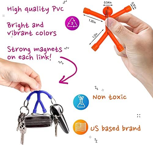 MAGMEN Classic Magnetic Fidget Toy Figures for Kids 3-8 & Toddlers |10pc Opaque Colors Multipurpose Magnets Set for Travel, Airplane Play, Desk & Stocking Stuffer Gifts.