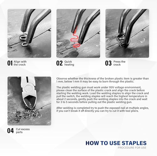 Allturn Upgraded Plastic Welder, 2 in 1 Plastic Welding Kit, Hot Staples Weld Gun, Car Bumper Repair Kit for Most Plastics, Patent Number D970324(Yellow)