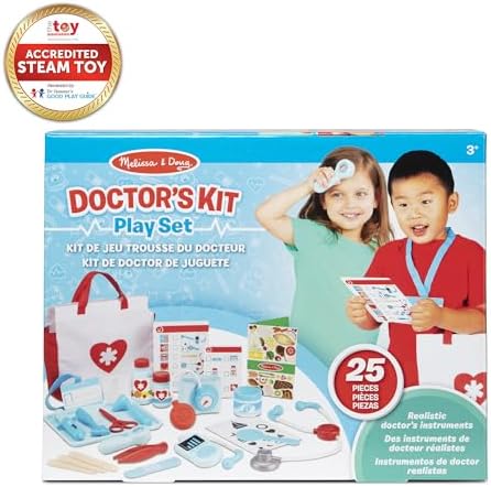 Melissa & Doug Get Well Doctor’s Kit Play Set – 25 Toy Pieces - Doctor Role Play Set, Doctor Kit For Toddlers And Kids Ages 3+